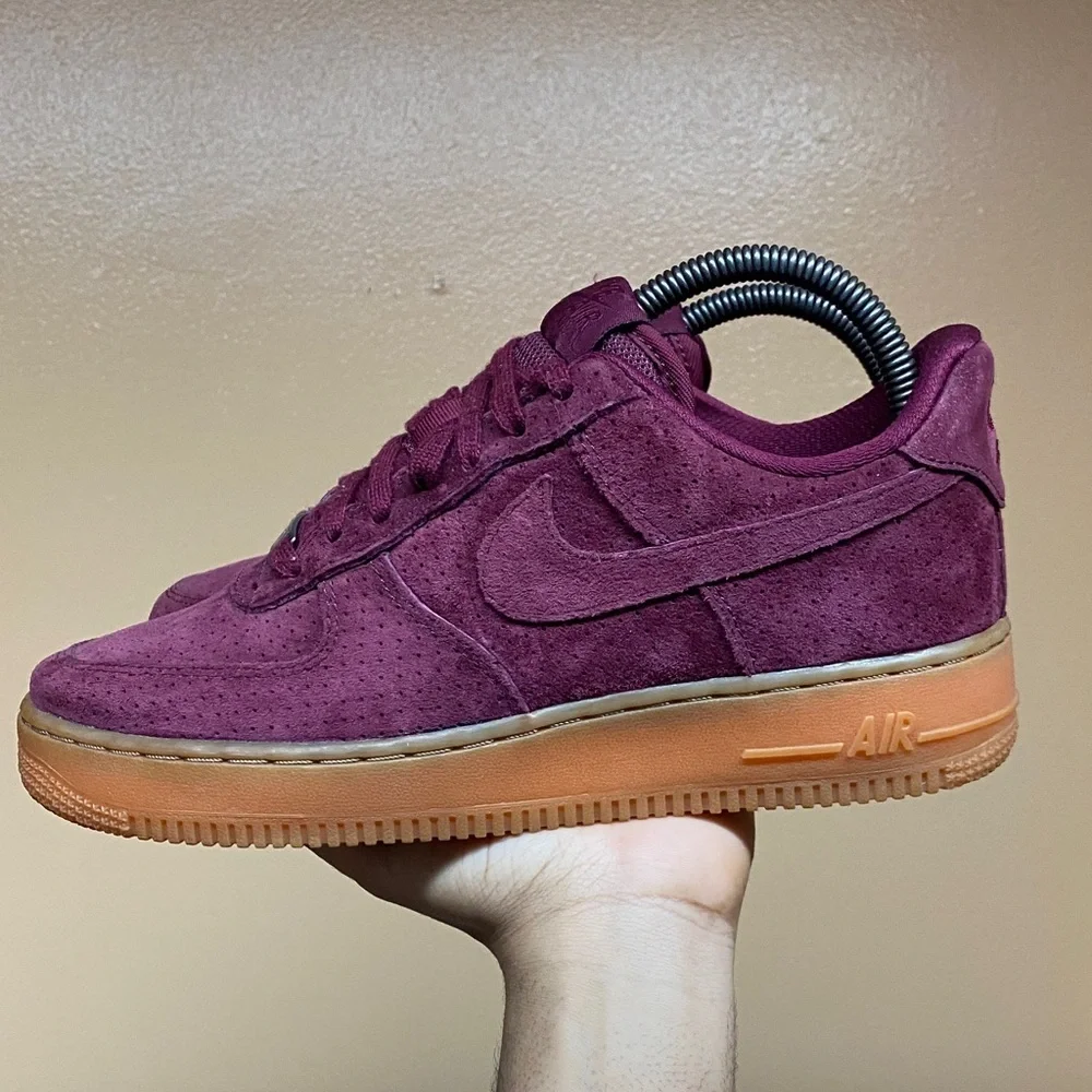 Nike Air Force 1 Low ‘07 Suede “Deep Garnet” 749263-600 Size 8 - Picture 3 of 17
